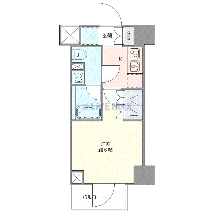 マンスリーリブマックス横浜・阪東橋駅前クレヴィスタⅡ◆『禁煙ルーム・駅4分』【Wi-Fi無制限・独立洗面・浴室乾燥付】≪エクセレントシリーズ≫の物件間取り図