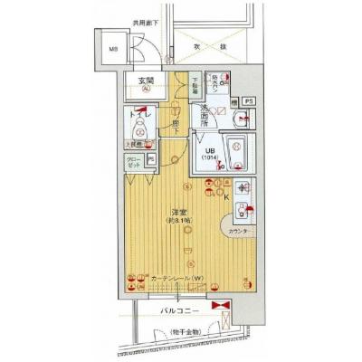 【ドラム式洗濯乾燥機完備】【NET無料】堺筋本町駅徒歩5分『ランド・マンスリー松屋町』の間取り図
