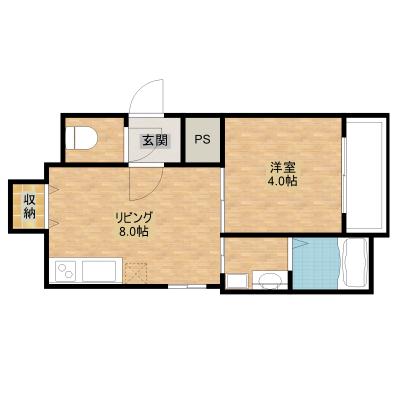 三島のマンスリー　千鳥橋　Aタイプ 禁煙  ★ネット無料★の物件間取り図