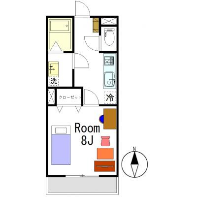 グランマンスリー前橋大渡町R206【Wi-Fi無料☆】【セブンイレブン徒歩２分♪】の物件間取り図
