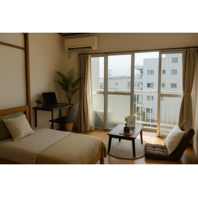 Wifi・駐車場無料！家具家電付！即入居可！TM51 401号室の間取り図