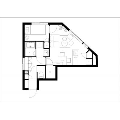 最寄り駅から徒歩5分/人気の新宿エリア/家具家電充実/Wi-Fi完備/CREAL新宿山吹町 501の間取り図