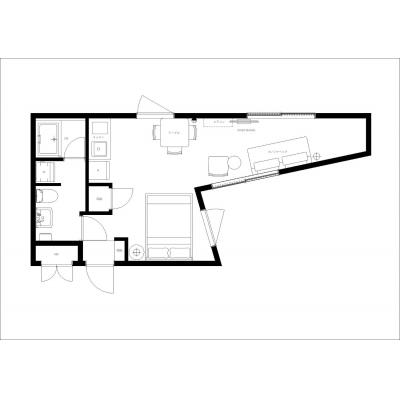 駅から徒歩6分/閑静な住宅街エリア/LEGALAND幡ヶ谷ANNEX 203の間取り図