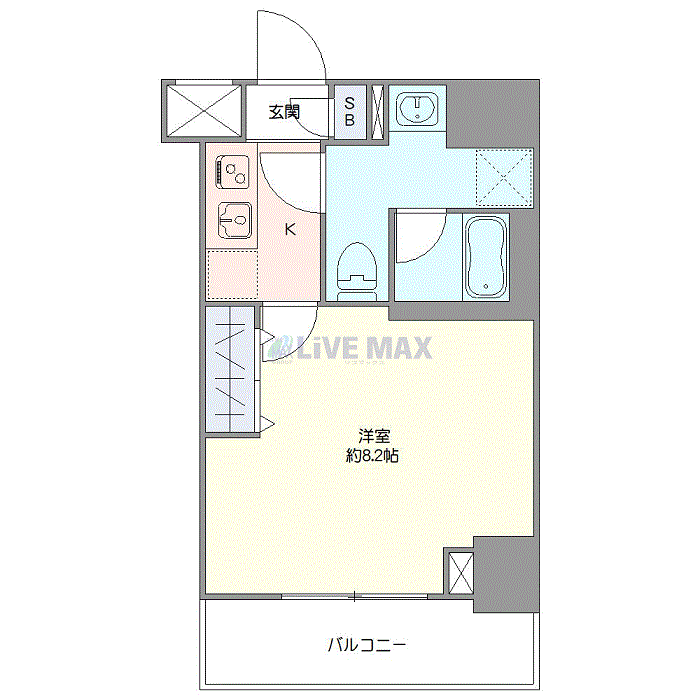 グッドステイ中野新橋クレヴィスタ■『禁煙ルーム・25平米・Wi-Fi無制限・ローテーブル・ソファ』【デラックス】の間取り図