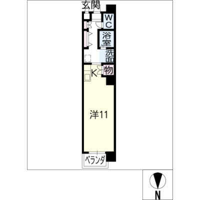 アルDEスリー今池 303の物件間取り図