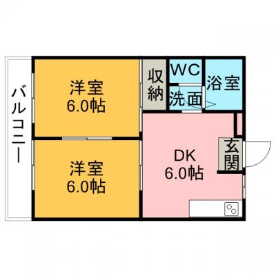 ＡＣＯ高津波町Ⅱ　⭐角部屋⭐　※90日以上でご利用が可能となります。の間取り図