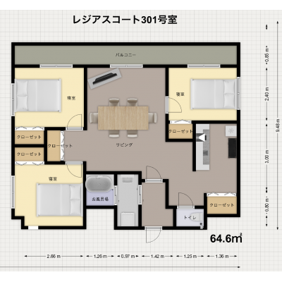 レジアスコートの間取り図