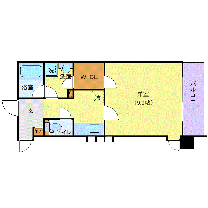 マンスリーリブマックス仙台広瀬通WEST■『禁煙ルーム・31平米』【1名入居限定・独立洗面】≪スタンダードシリーズ≫の間取り図