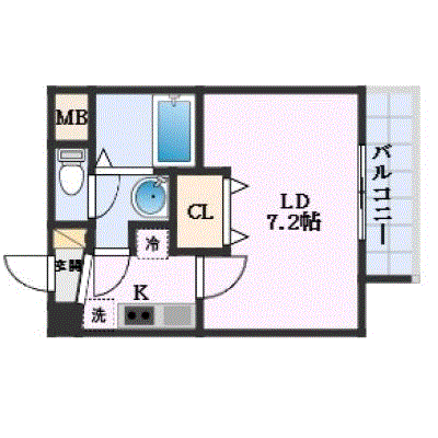 グッドステイ深江橋駅北エール■【ハイクラス・1K・設備充実】の間取り図