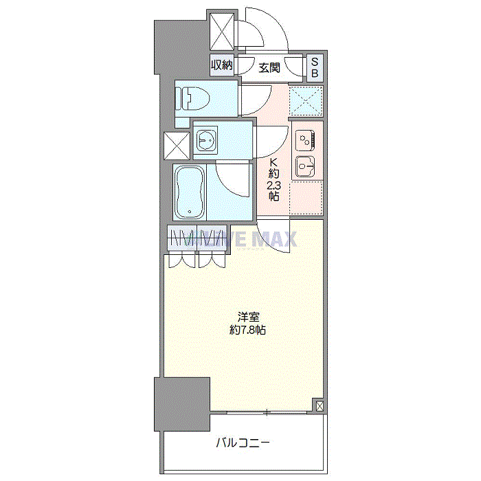 グッドステイ三田駅EASTレジデンス■『禁煙ルーム・独立洗面・浴室乾燥付』【ハイクラス】の間取り図