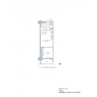 新築【D-ROOM Stay大国町1LDK（40.50㎡）】-グランセジュール大国町-の間取り図