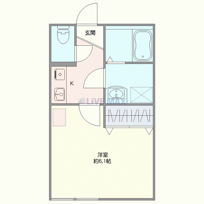 マンスリーリブマックスさがみ野■『禁煙ルーム』【1名入居限定・独立洗面・浴室乾燥付】≪エクセレントシリーズ≫の間取り図