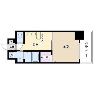 【天満駅、扇町駅、中崎町駅　徒歩圏】EP扇町公園④【１DK・分譲貸・NET無料・ペット飼育相談可】の間取り図