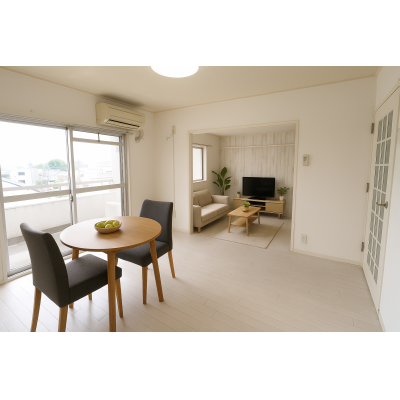 Wifi駐車場無料！広々1LDK!4名まで可！家具家電TM61 403号室の物件間取り図