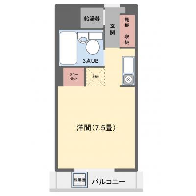 【オレンジマンスリー博多駅前】♪♪期間限定6.5万円コミコミキャンペーン♪♪駅近徒歩4分,Wi-Fi無料,禁煙ルーム♪♪2部屋ありの間取り図