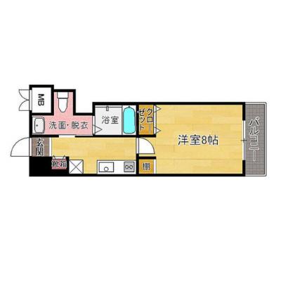 【オレンジマンスリー薬院高砂】♪♪期間限定9万円コミコミキャンペーン♪♪バストレイ別♪オートロック付き♪駅近徒歩2分♪ 禁煙ルーム！Wi-Fi無料♪♪の間取り図