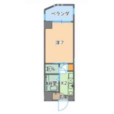 【トーマス石川西301】無料駐車場1台、無料Wi-Fi、うるま市石川中心部、沖縄自動車道石川ICまで車で約3分、スーパー・ドラッグストア徒歩圏内の間取り図