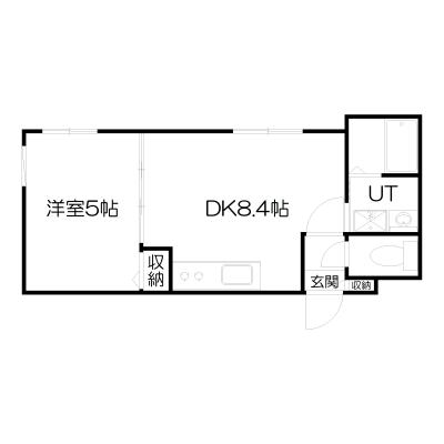 POROKARI旭川２条通G/オートロック/エアコン/1DKの間取り図