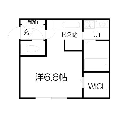 POROKARI新札幌東D/1K/エアコン/防犯カメラ有の物件間取り図