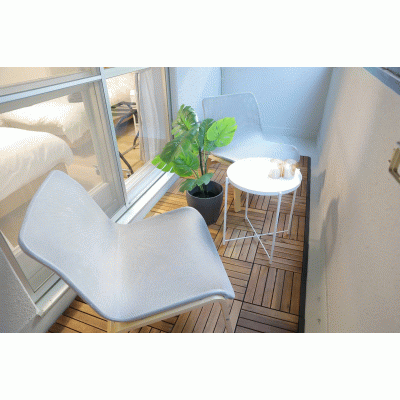 【東本願寺前5分】ウッドデッキ付/出張・短期滞在◎丨マンションカトレア203(禁煙)(1)の物件間取り図