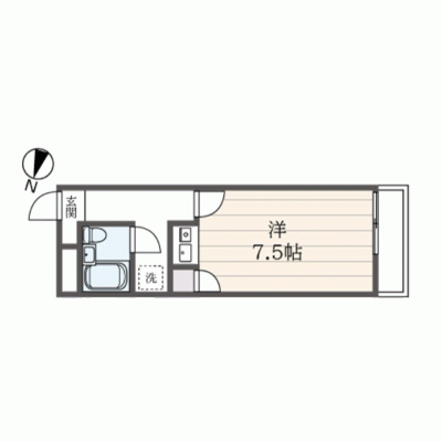 【新横浜7分】ネット無料◎出張・短期滞在に丨東都マンスリー　ＴＯＰ新横浜第１1R(禁煙)(1)の物件間取り図