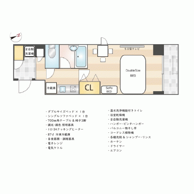 【芝公園】複数駅利用可◎長期滞在快適丨ニューガイア リルーム芝 No.27603（禁煙）(2)の物件間取り図