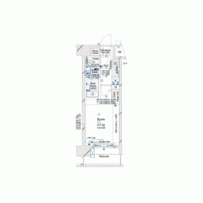 【豊洲7分】Wi-Fi無料・バス/トイレ別丨SLマンスリー豊洲1K（禁煙）(1)の物件間取り図