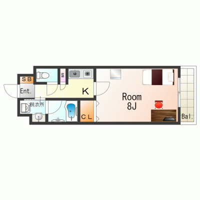 【三ノ宮】無料ネット完備◎ビジネス出張にも丨アミーグランコート三宮4F（禁煙）(2)の物件間取り図