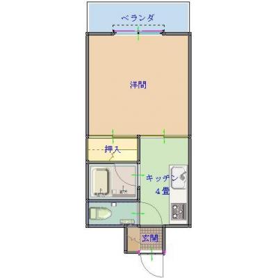 【トーマスマンションシャトレ中央105】パークアベニュー近くで生活便利な場所です♪　駐車場１台付き！　★エアコン付きの物件間取り図