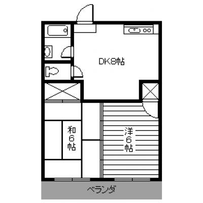駐車場追加可能♪　木野田マンション 2DK-2の間取り図