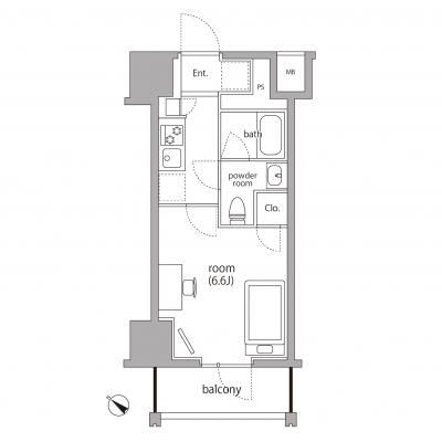 ✨新規OPENキャンペーン 賃料50％オフ✨RマンスリーNo.55 横浜関内　新築・３路線利用可（Cタイプ）の間取り図