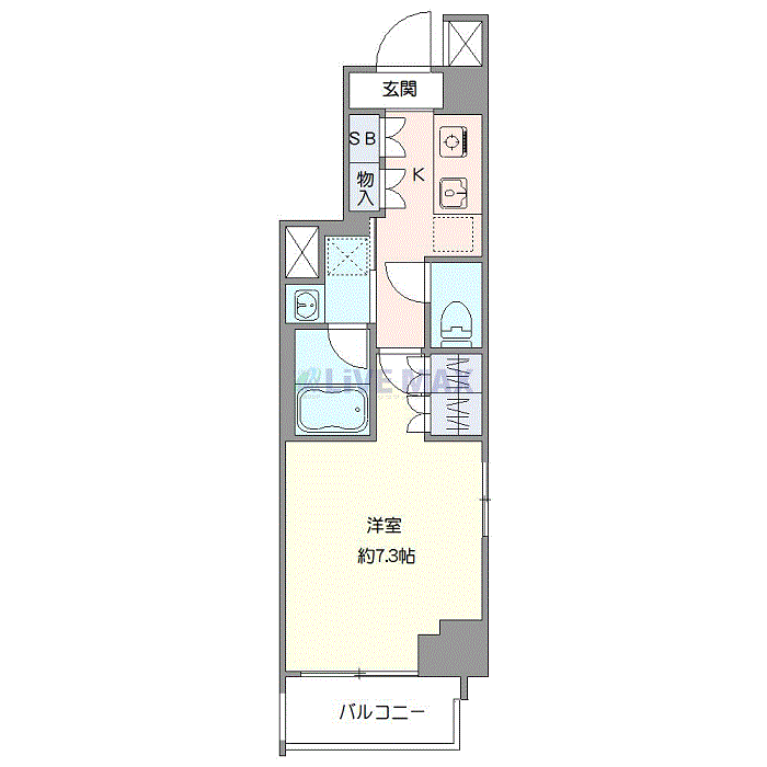 グッドステイ亀戸クレヴィスタⅤ□『禁煙ルーム・25平米・Wi-Fi無制限・独立洗面・浴室乾燥付』【ハイクラス】の物件間取り図