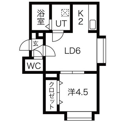 POROKARI北24条駅B/セミダブル/エアコン有の物件間取り図