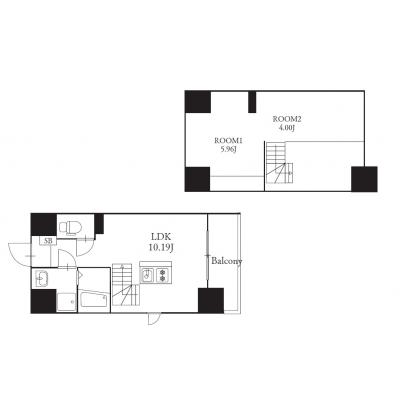 【MP 天神東グランM】1LDK（B）の物件間取り図