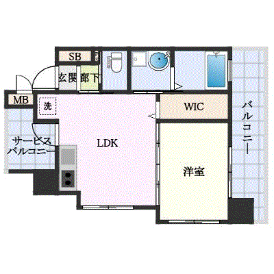 マンスリーリブマックス小倉駅東フェルト■【1DK・設備充実】≪エクセレントシリーズ≫の間取り図