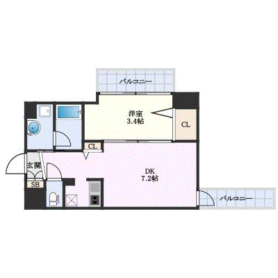 マンスリーリブマックス東淀川駅前ユーズ7番館プラス◆【1DK・設備充実】≪エクセレントシリーズ≫の物件間取り図