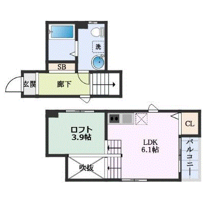 マンスリーリブマックスナゴヤドーム前矢田駅プラロフトタイプ△【設備充実】≪エクセレントシリーズ≫の物件間取り図