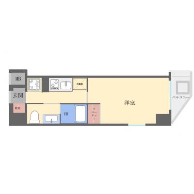 【オレンジマンスリー新宿都庁前】♪新規OPEN♪駅近4分,商業施設へのアクセス◎,禁煙ルーム,Wi-Fi無料,,角部屋,オートロック,浴室乾燥機付き,エレベーターありの間取り図