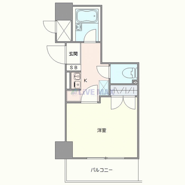 グッドステイ東高円寺SOUTHステージ△『禁煙ルーム・1K・21平米・浴室乾燥付』【ベーシック】の物件間取り図