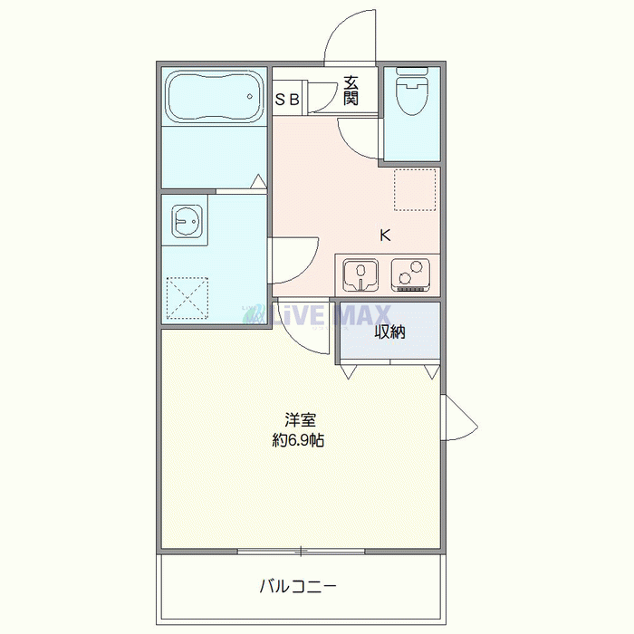マンスリーリブマックス相模原SOUTHフェリシア△『禁煙ルーム・24平米』【1名入居限定・独立洗面】≪スタンダードシリーズ≫の間取り図