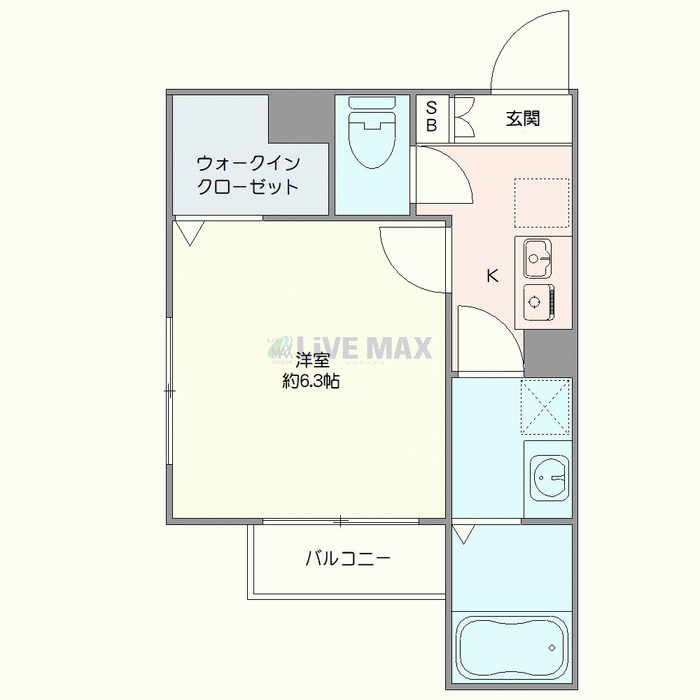 グッドステイ平井ルッシェロ■『禁煙ルーム・1名入居限定・独立洗面・浴室乾燥付』【ハイライト】の間取り図