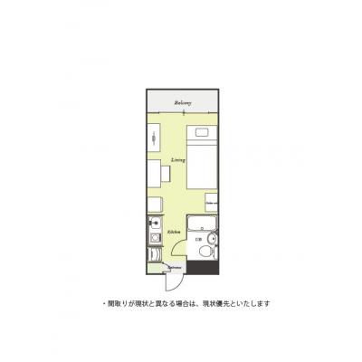 ユニオンマンスリー行徳４　106　1R・シングル☆【禁煙ルーム】デスク＆チェアや室内洗濯機などの家具家電付き♪駅前には24時間営業のスーパー「西友行徳店」、物件近くにはコンビニもあり便利。の間取り図