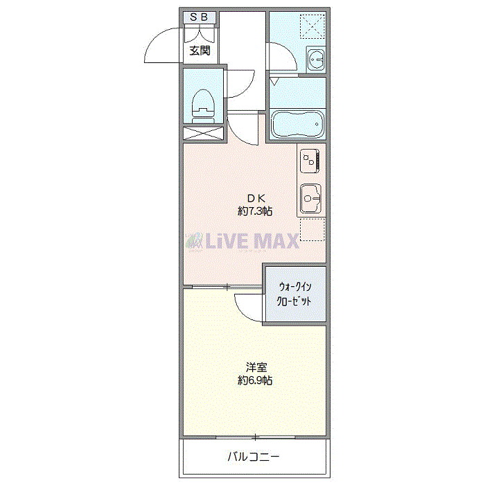 グッドステイ西千葉EASTシエーナⅡ■『禁煙ルーム・1DK・37平米・Wi-Fi無制限・追い焚き機能』【ハイクラス】の間取り図