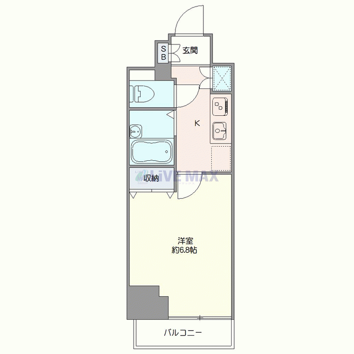 マンスリーリブマックス住吉SOUTHスタイル△『禁煙ルーム』【1名入居限定・浴室乾燥付】≪スタンダードシリーズ≫の物件間取り図