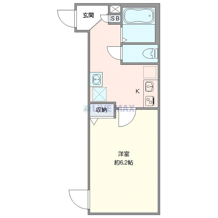 グッドステイ松戸WESTエクセランⅡ◆『禁煙ルーム・独立洗面・浴室乾燥付』【ハイクラス】の物件間取り図
