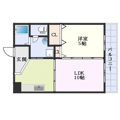 マンスリーリブマックス熊本大学西モイセス■エグゼ【1LDK・設備充実】≪エクセレントシリーズ≫の物件間取り図