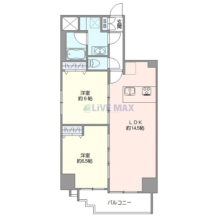 グッドステイ駒込NORTHレジデンス★『禁煙ルーム・2LDK・Wi-Fi無制限・ドラム式洗濯機・追い焚き機能』【デラックス】の物件間取り図