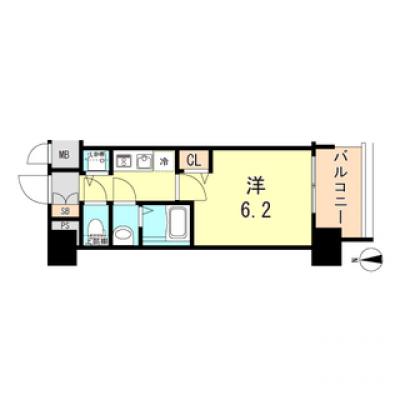 トラスト日本橋1【日本橋駅徒歩6分！黒門市場もすぐ近く♪】の物件間取り図