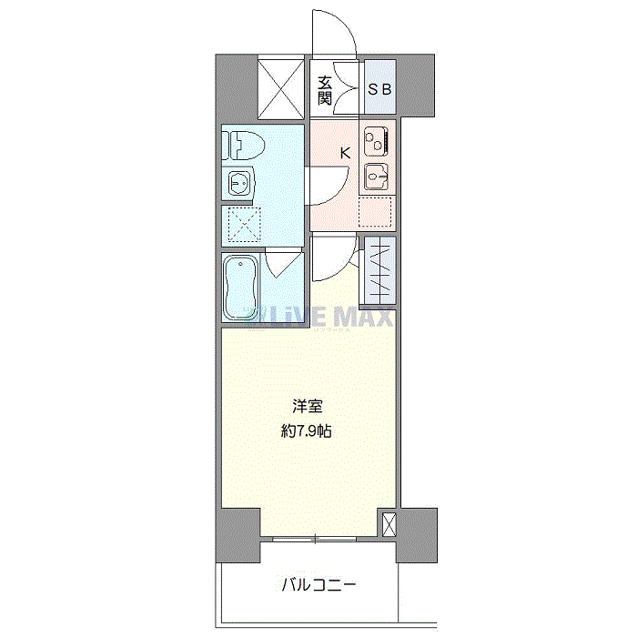 マンスリーリブマックス亀戸水神SOUTHステージ●『禁煙ルーム・25平米』【独立洗面・浴室乾燥付】≪エクセレントシリーズ≫の間取り図