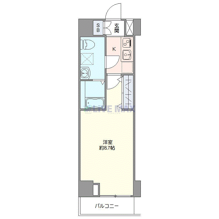グッドステイ東陽町WEST△『禁煙ルーム・25平米・独立洗面・浴室乾燥付』【ハイクラス】の物件間取り図